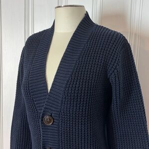 SELECTED Homme Navy Blue Heavy Knit Cardigan – Men’s